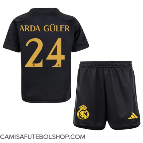 Camisa de time de futebol Real Madrid Arda Guler #24 Replicas 3º Equipamento Infantil 2023-24 Manga Curta (+ Calças curtas)